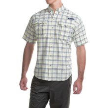 Columbia Sportswear PFG Super Bahama Shirt - UPF 30, Short Sleeve (For Men) in Neon Light/Seersucker - Closeouts