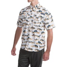 Columbia Sportswear PFG Super Bahama Shirt - UPF 30, Short Sleeve (For Men) in White/New Wave - Closeouts