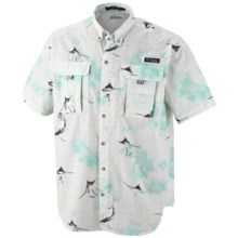 Columbia Sportswear PFG Super Bahama Shirt - UPF 30, Short Sleeve (For Men) in White/Waterworld - Closeouts