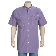 Columbia Sportswear PFG Super Bonehead Classic Shirt - UPF 30, Short Sleeve (For Big and Tall Men) in Helio/Mini Gingham - Closeouts