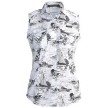 Columbia Sportswear PFG Super Bonehead Shirt - UPF 30, Sleeveless (For Women) in White/Key West Toile Prt - Closeouts