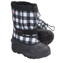Columbia Sportswear Powderbug Plus II Print OutDry® Winter Boots - Waterproof (For Youth) in Black/Afterglow - Closeouts