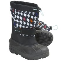 Columbia Sportswear Powderbug Plus II Print Winter Boots - Waterproof (For Youth) in Black/Clear Blue - Closeouts