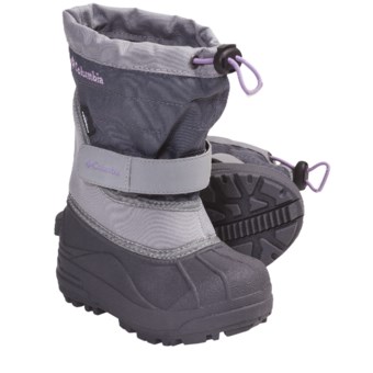 Columbia Sportswear Powderbug Plus II Winter Boots - Waterproof (For Kids) in Charcoal/Hydrangea