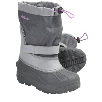 Columbia Sportswear Powderbug Plus II Winter Boots - Waterproof (For Youth) in Charcoal/Hydrangea