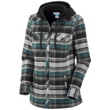 Columbia Sportswear Reverse Shred Shirt Jacket - Cotton Flannel (For Women) in Blue Forest - Closeouts