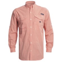 Columbia Sportswear Super Bonehead Classic Shirt - UPF 30, Long Sleeve (For Big and Tall Men) in Autumn Orange/Mini Gingham - Closeouts