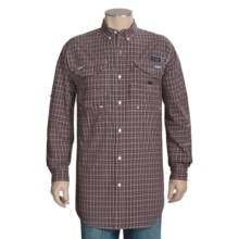 Columbia Sportswear Super Bonehead Classic Shirt - UPF 30, Long Sleeve (For Big and Tall Men) in Elderberry/Small Box Check - Closeouts