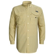Columbia Sportswear Super Bonehead Classic Shirt - UPF 30, Long Sleeve (For Big and Tall Men) in Lemon Whip/Small Box Check - Closeouts