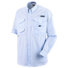 Columbia Sportswear Super Bonehead Classic Shirt - UPF 30, Long Sleeve (For Big and Tall Men) in Sail/Gingham - Closeouts
