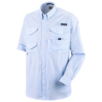 Columbia Sportswear Super Bonehead Classic Shirt - UPF 30, Long Sleeve (For Big and Tall Men) in Sail/Gingham