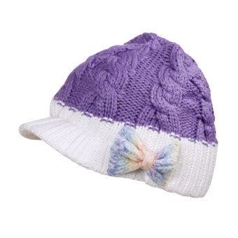 Columbia Sportswear Twilight Ride Visor Beanie Hat (For Kids) in Paisley Purple/ White