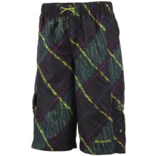 Columbia Sportswear Wake N Wave Boardshorts - UPF 30 (For Little Boys) in Black Chalk Print - Closeouts