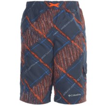 Columbia Sportswear Wake N Wave Boardshorts - UPF 30 (For Youth Boys) in Nocturnal Chalk Print - Closeouts