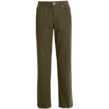 Comfort Waist Colored Pants - Stretch Cotton, Straight Leg (For Plus Size Women) in Olive - 2nds