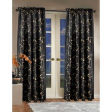 Commonwealth Home Fashions Baroque Embroidered Curtains - 95", Pole-Top in Black - Closeouts