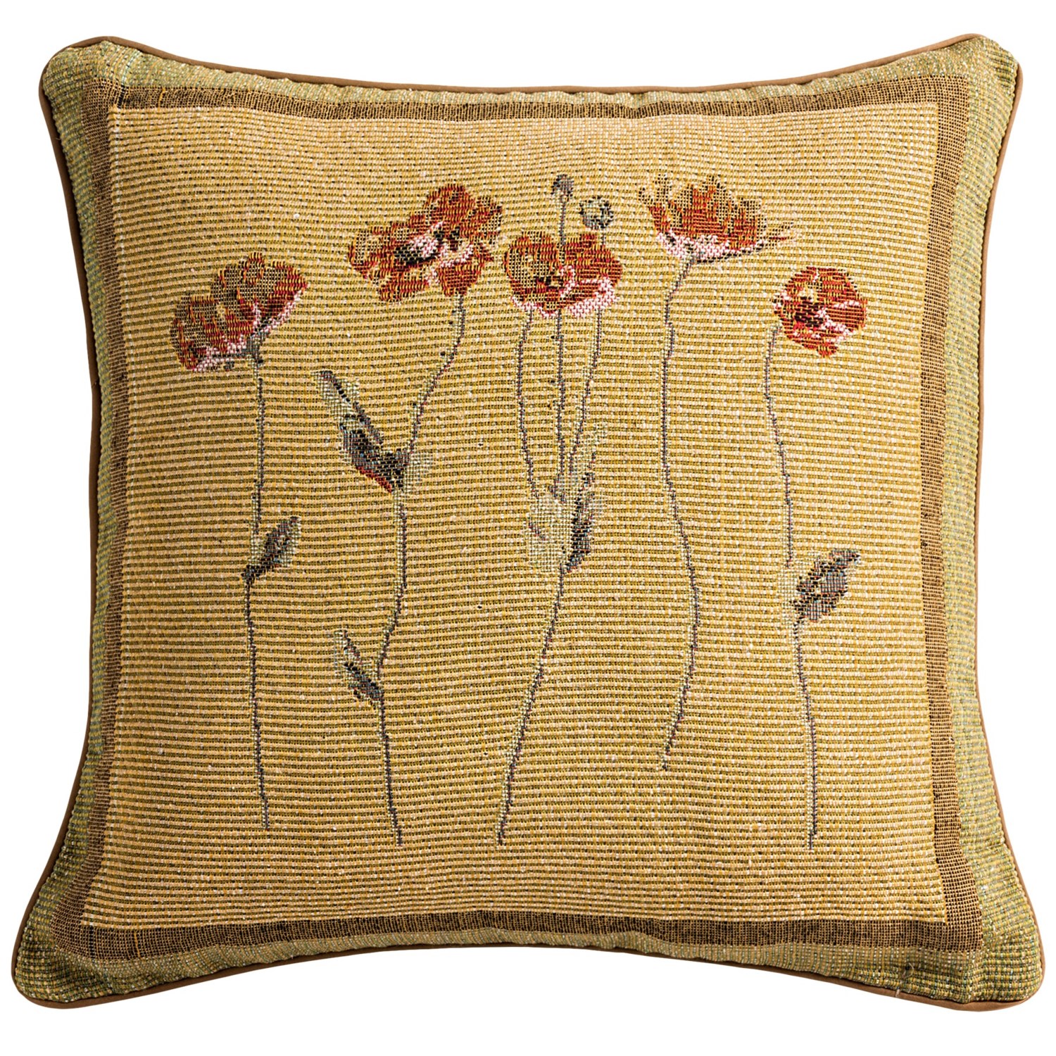 Commonwealth Home Fashions Floral Tapestry Decorative Pillow - 15x15