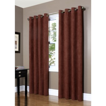 Commonwealth Home Fashions Garbo Herringbone Curtains - 63", Grommet-Top in Sienna