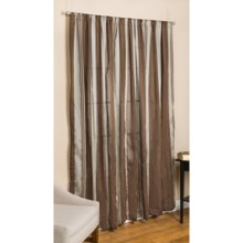 Commonwealth Home Fashions Loft Living Curtains - 108", Pole-Top, Faux Silk in Brown Bone Stripe - Overstock