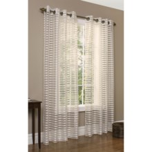 Commonwealth Home Fashions Sheer Horizontal Stripe Curtains - 84”, Grommet Top in Ivory - Closeouts