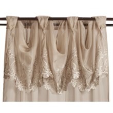 Commonwealth Home Fashions St. James Sheer Majestic Valance - 72x16", Pleated Tab Top in Mushroom - Closeouts