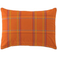 Company C Autumn Plaid Pillow Sham - King, 200 TC Cotton Percale in Orange Spice - Closeouts