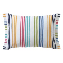 Company C Bungalow Stripe Decor Pillow - 14x20”, Linen-Cotton in White - Closeouts