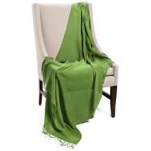 Company C Karina Baby Alpaca Throw Blanket - Featherweight, 50x70” in Clover - Closeouts