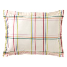 Company C Summer Plaid Pillow Sham - Standard, 200 TC Cotton Percale in Cream - Closeouts