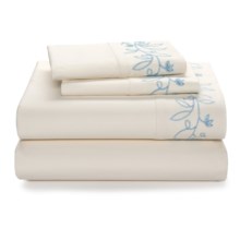 Company C Vinca Sheet Set - Twin, 200 TC Cotton Percale in Ice Blue - Closeouts