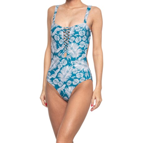 Amuse Society Cora One-Piece Swimsuit (For Women) - CARRIBEAN BLUE (L )