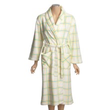 Coral Fleece Robe - Self-Tie Belt (For Women) in White Mountain Plaid - Closeouts