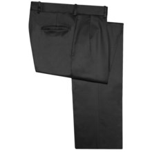 Corbin Premier Wool Gabardine Pants - Pleated (For Men) in Charcoal - Closeouts