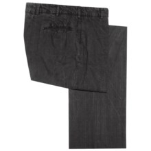 Corbin Prince of Wales Cotton Pants - Flat Front (For Men) in Black - Closeouts