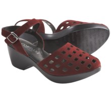 Cordani Gretchen Leather Sandals (For Women) in Wine Suede - Closeouts
