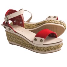 Cordani Jameson Wedge Sandals (For Women) in Red Linen - Closeouts