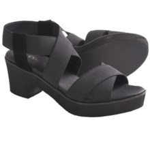 Cordani Quill Wedge Sandals (For Women) in Black Nylon - Closeouts