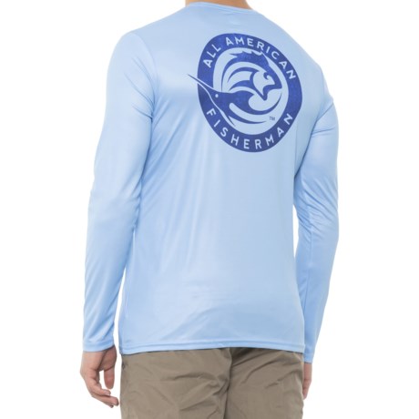 All American Fisherman Core Circle Logo Sun Shirt - UPF 30, Long Sleeve (For Men) - POWDER BLUE (XL )