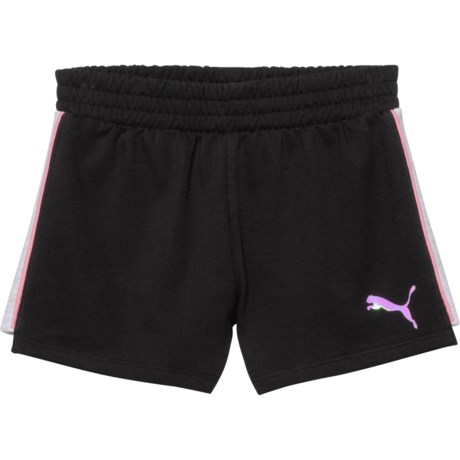 Puma Core Pack French Terry Shorts (For Big Girls) - BLACK (S )