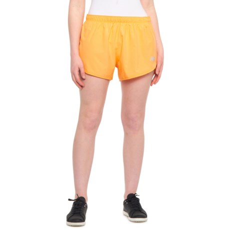 New Balance Core Woven Shorts - 3?, Built-In Brief (For Women) - PEACH GLAZE (XL )