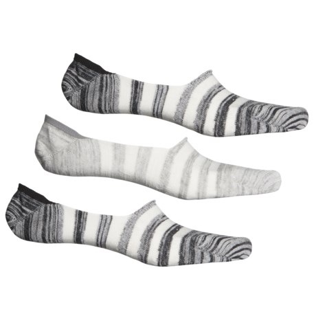 Born Cotton-Blend Liner Socks - 3-Pack, Below the Ankle (For Men) - GREY BLACK (L )