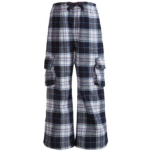 Cotton Flannel Cargo Dorm Pants (For Girls) in Blue/Pink Catchin Z - 2nds