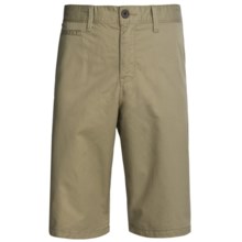 Cotton Flat-Front Shorts (For Men) in Rhino - Closeouts