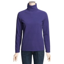 Cotton Funnel Neck Shirt - Long Sleeve (For Women) in Purple - 2nds