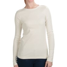 Cotton Jersey T-Shirt - Crew Neck, Long Sleeve (For Women) in Ivory - 2nds