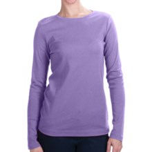 Cotton Jersey T-Shirt - Crew Neck, Long Sleeve (For Women) in Lilac - 2nds