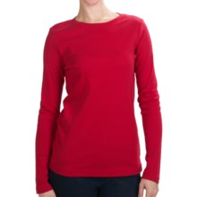 Cotton Jersey T-Shirt - Crew Neck, Long Sleeve (For Women) in Red - 2nds
