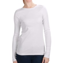 Cotton Jersey T-Shirt - Crew Neck, Long Sleeve (For Women) in White - 2nds