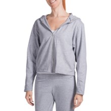 Cotton Knit Hooded Jacket - Long Sleeve (For Women) in Heather Grey - 2nds