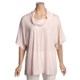 Cotton Knit Shirt - Cowl Neck, Short Sleeve (For Women)